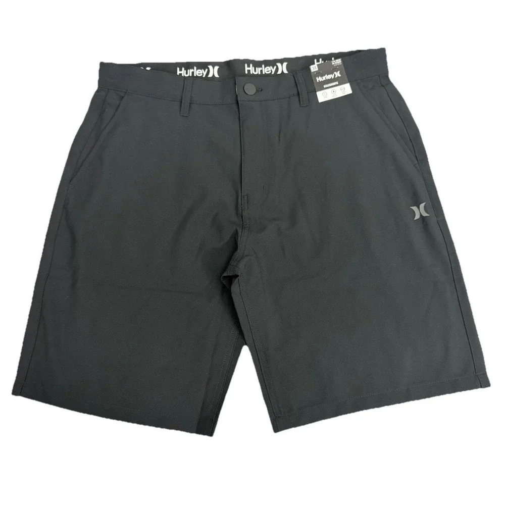 Hurley Men's Black Size 34 Flex Terrain Hybrid Walking Shorts 9.75 In Inseam New